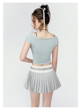 Grey Ballet Low-rise Pleated Slit Skirt - CHINASQUAD