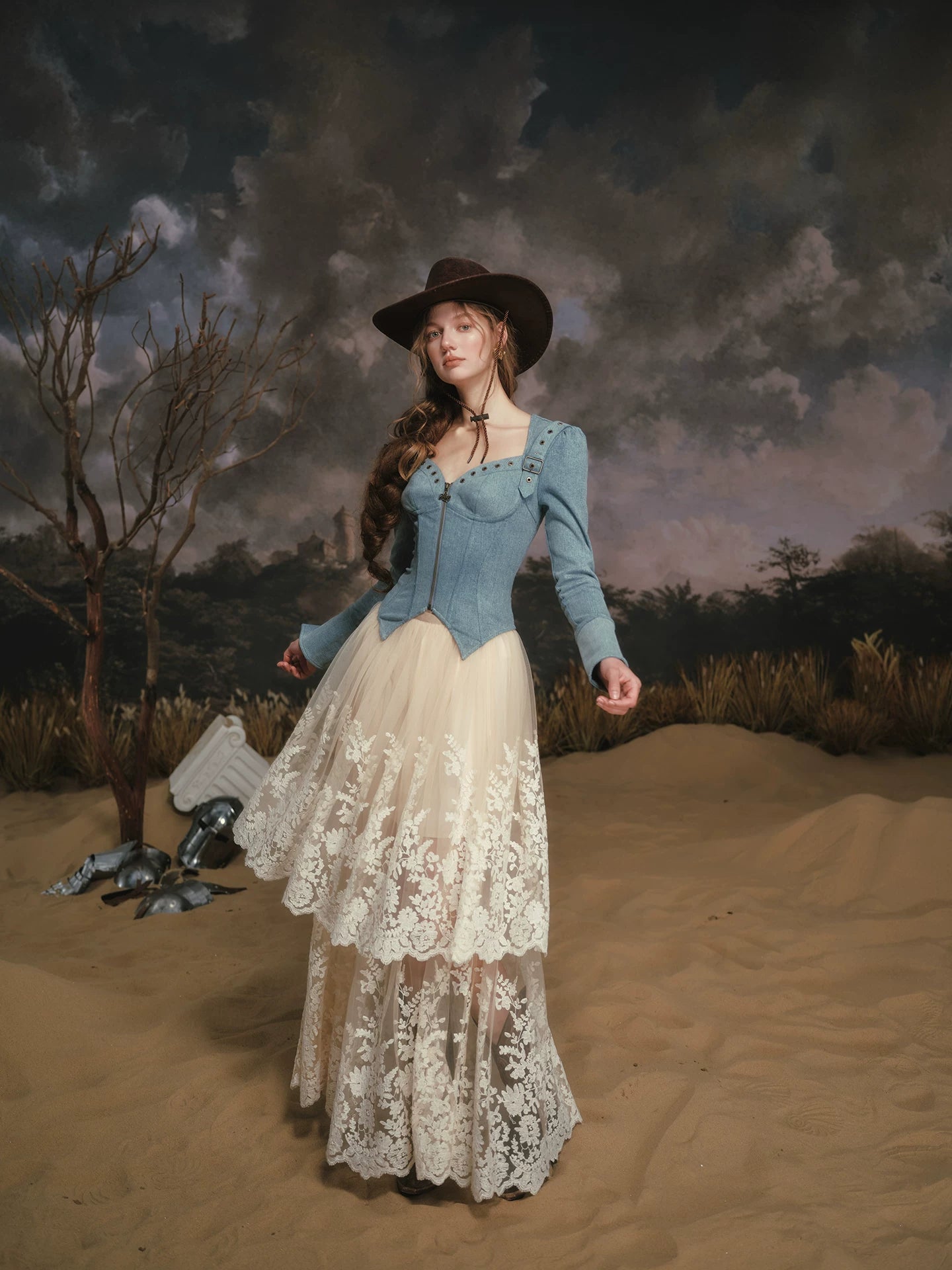 Denim Knight Structured French Denim Corset