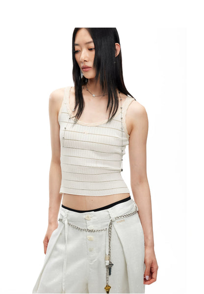 Ghost Weave Slim Fit Jacquard Tank Top
