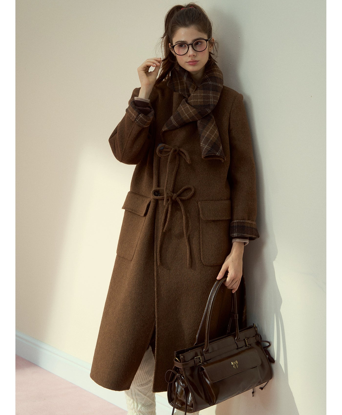 Vintage Glossy Leather Tote Bag