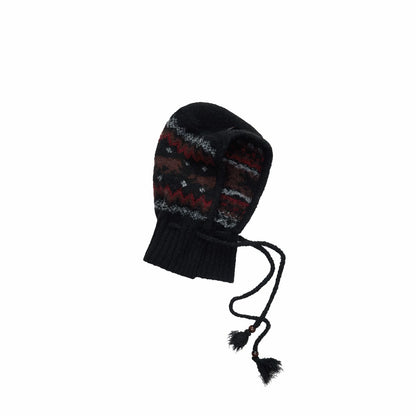 Fair Isle Pony Jacquard Knit Balaclava Hat