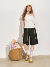 Original Color Raw-edge Floral Denim Shorts - CHINASQUAD