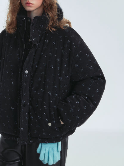 Lace-Trim Reversible Down Jacket