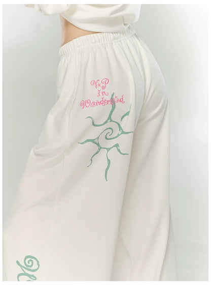 Printed Waffle Knit Hoodie &amp; Pants Set
