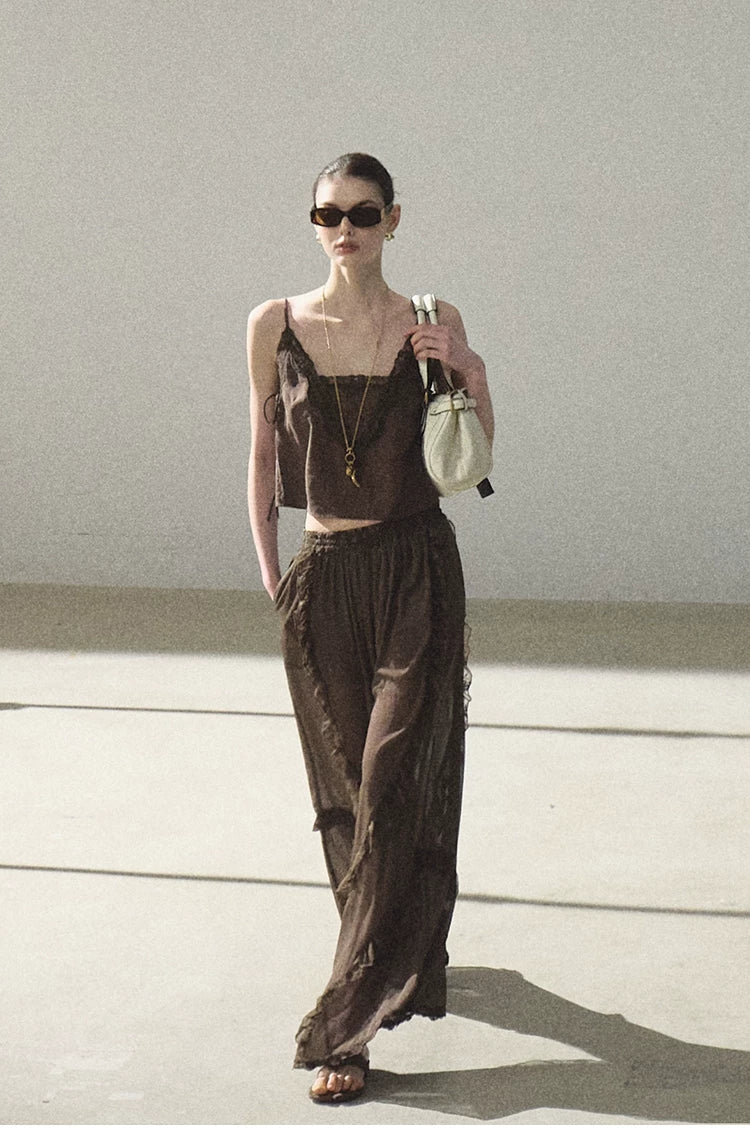 Lyocell Linen Camisole &amp; Relaxed Trousers Set