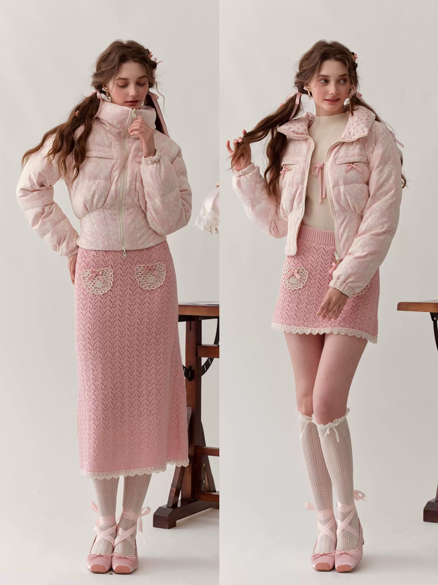 Berry Donut Reversible Cropped Down Jacket