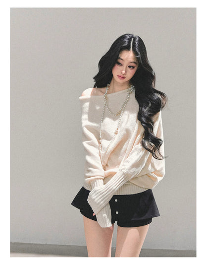 Soft Sweet Off-Shoulder Knit Sweater