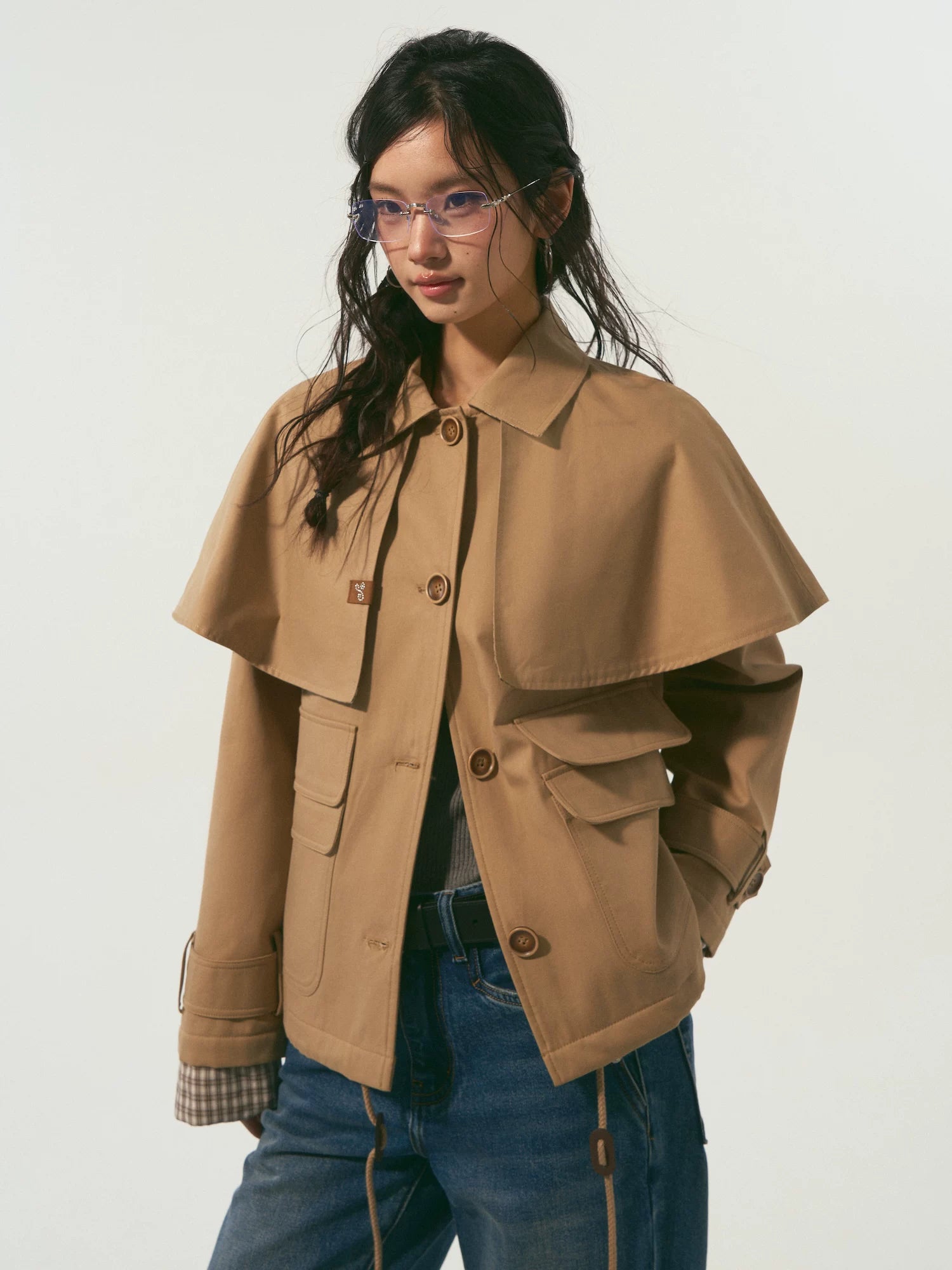 Detachable Cape Quilted Padded Jacket