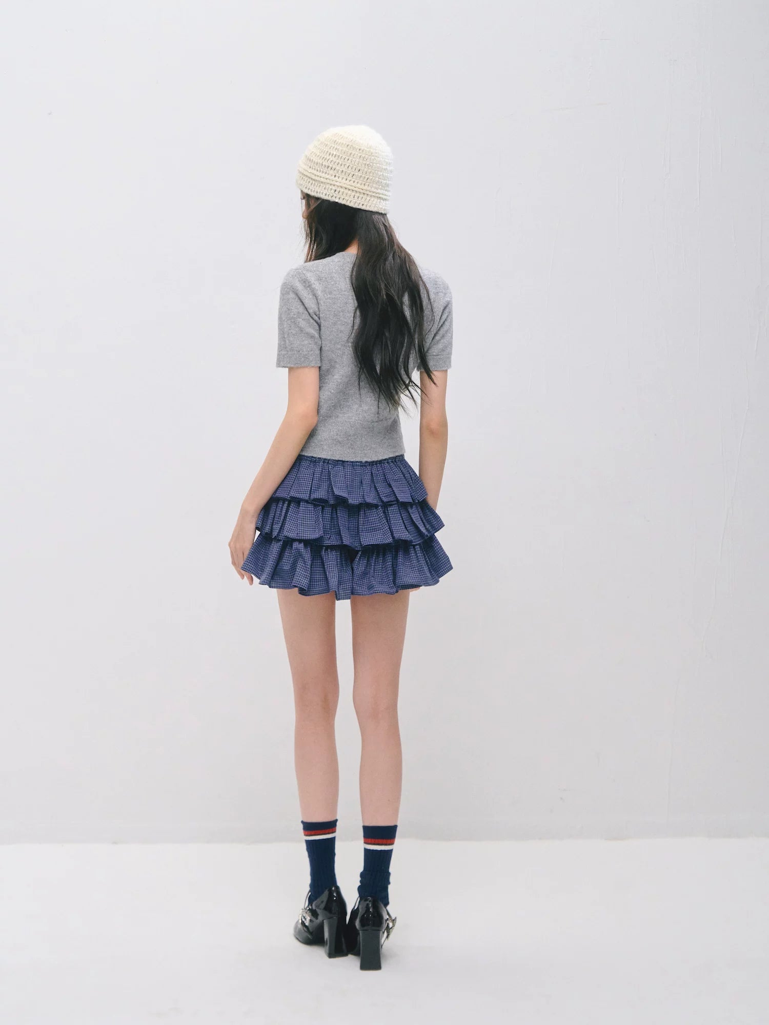 Jacquard Pony Knit Short Sleeve Top