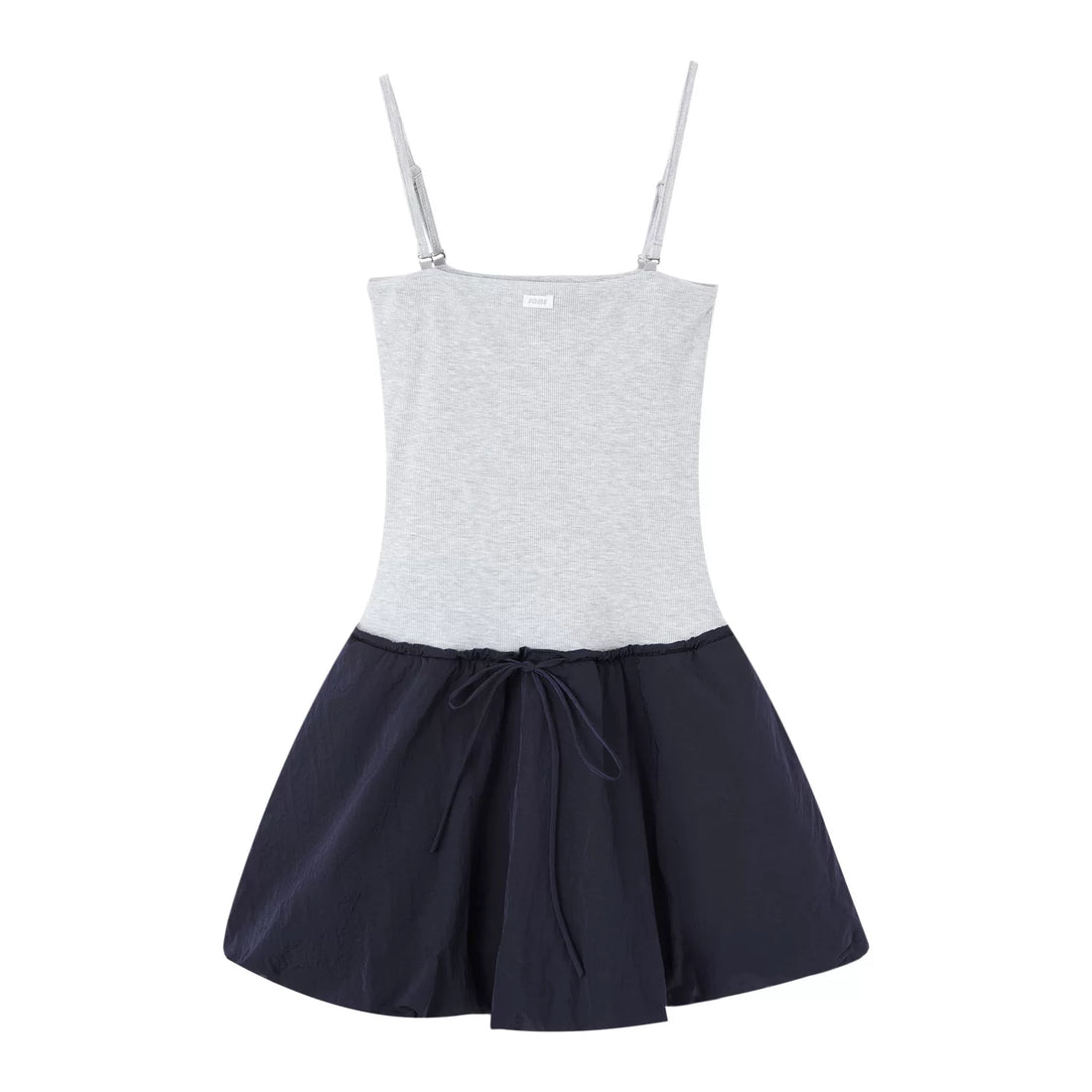SOMESOWE Floral Patchwork Casual Jacket &amp; Bubble Dress Set – Navy Dress(Pre-sale)