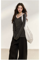 Cross Off-Shoulder Layered Blouse - CHINASQUAD