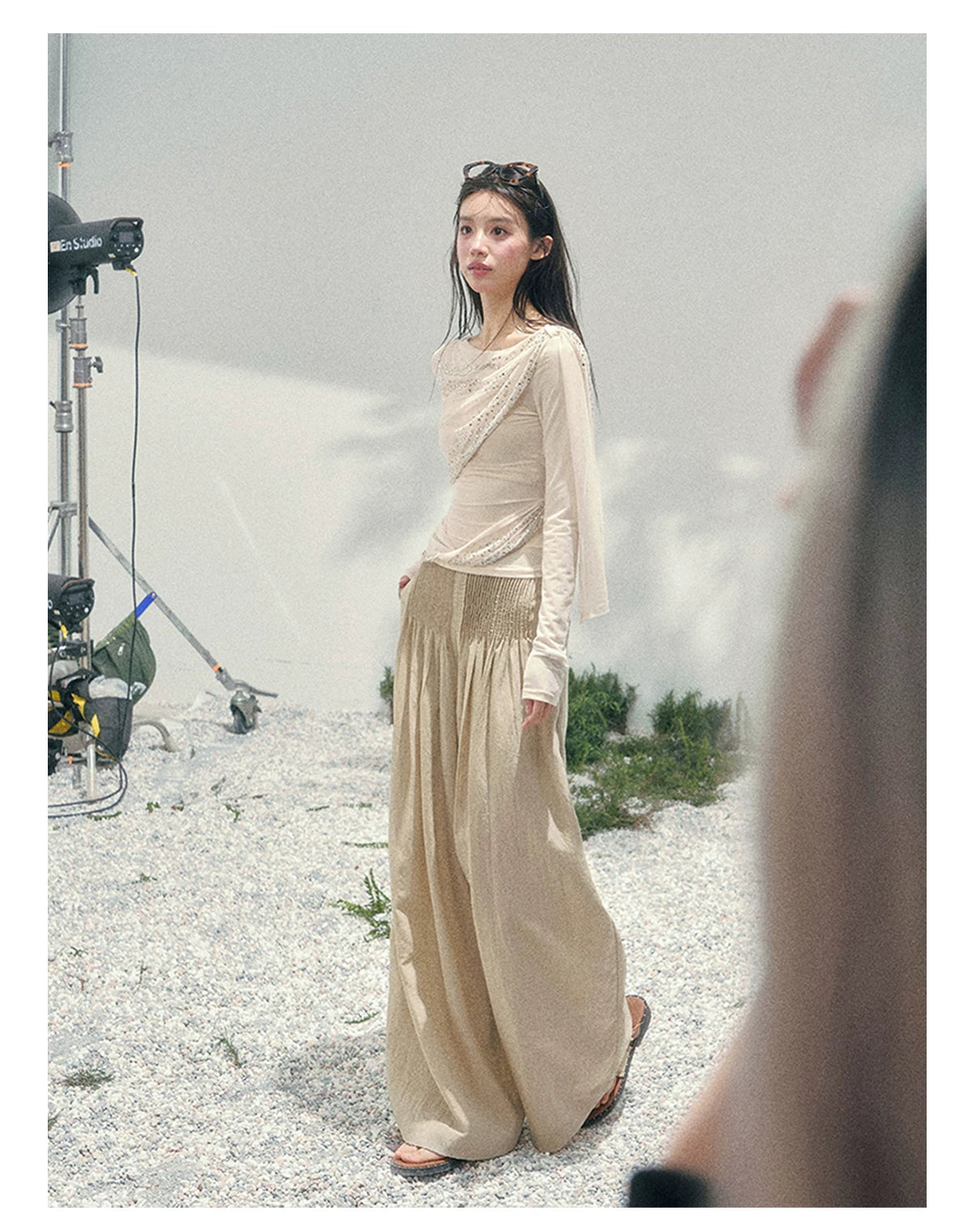 She Kissed Frost Rhinestone Sheer Top