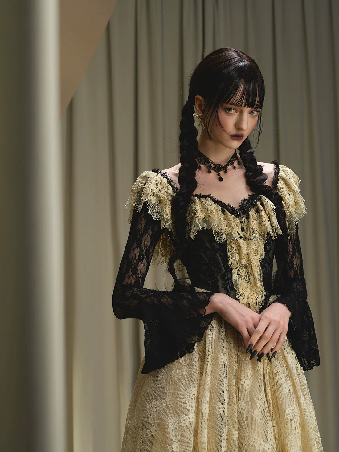 Wednesday Vintage Corset Waist Evening Dress