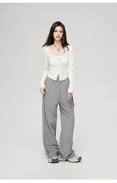 Frayed Wide Leg Pants - CHINASQUAD