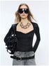 2TH DESIRE Lace Sweetheart Neck Bow Detail Base Layer Top – view 5