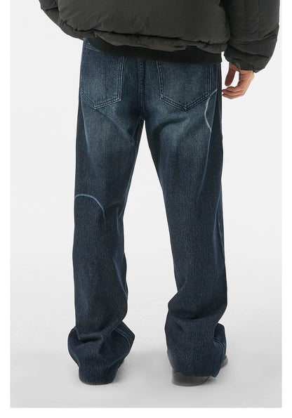 Washed Straight-Leg Jeans - CHINASQUAD