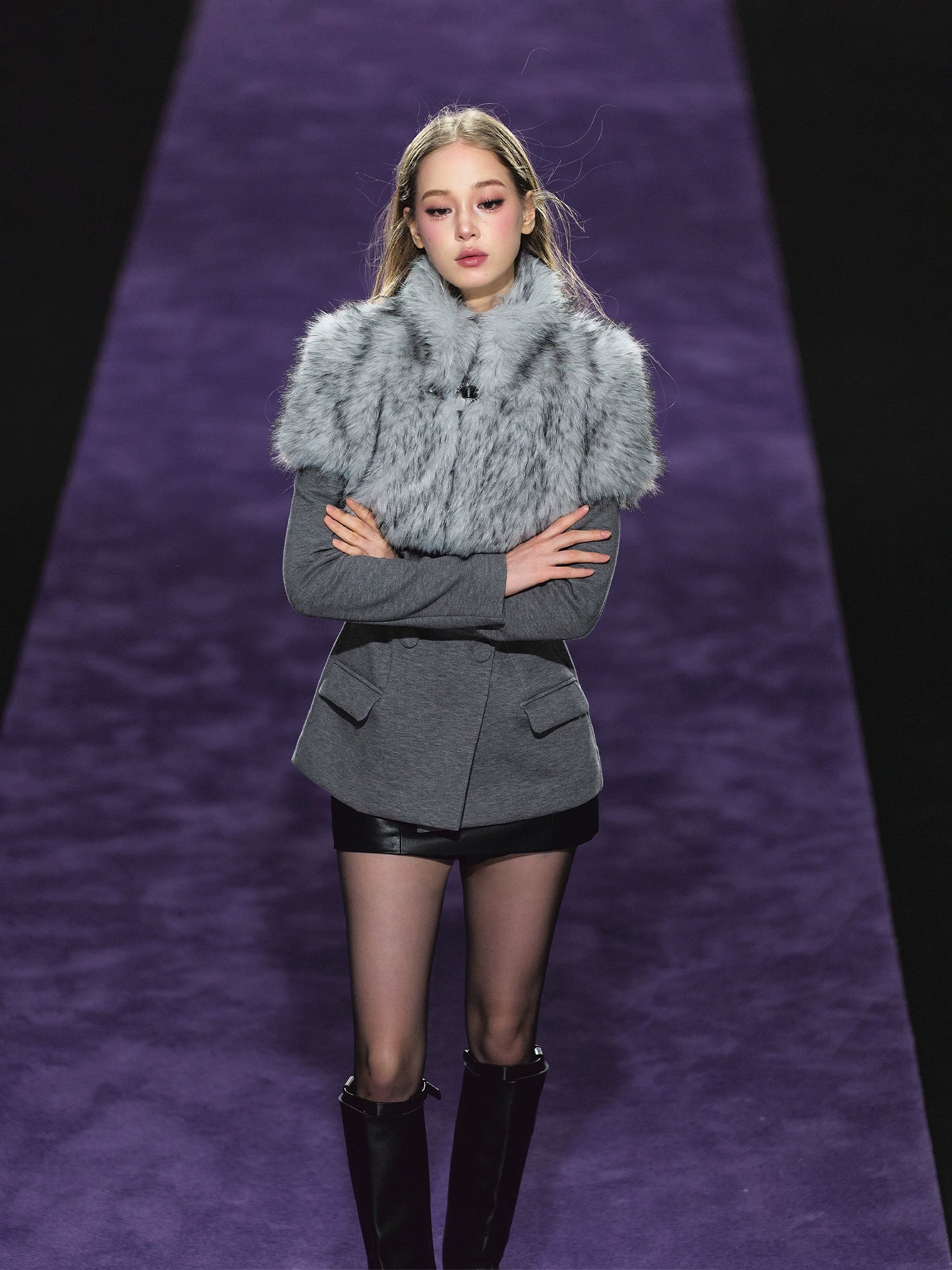 Faux Fur Cropped Jacket