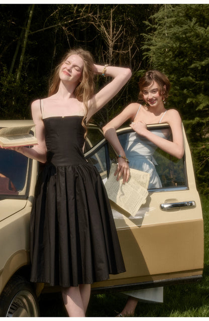 Pure Noir Cotton French Vacation Dress