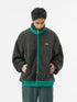 Dark Grey Fleece Spliced Jacket - CHINASQUAD