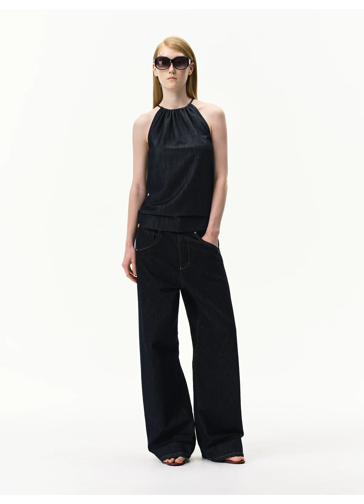 Lyocell Textured Sleeveless Top