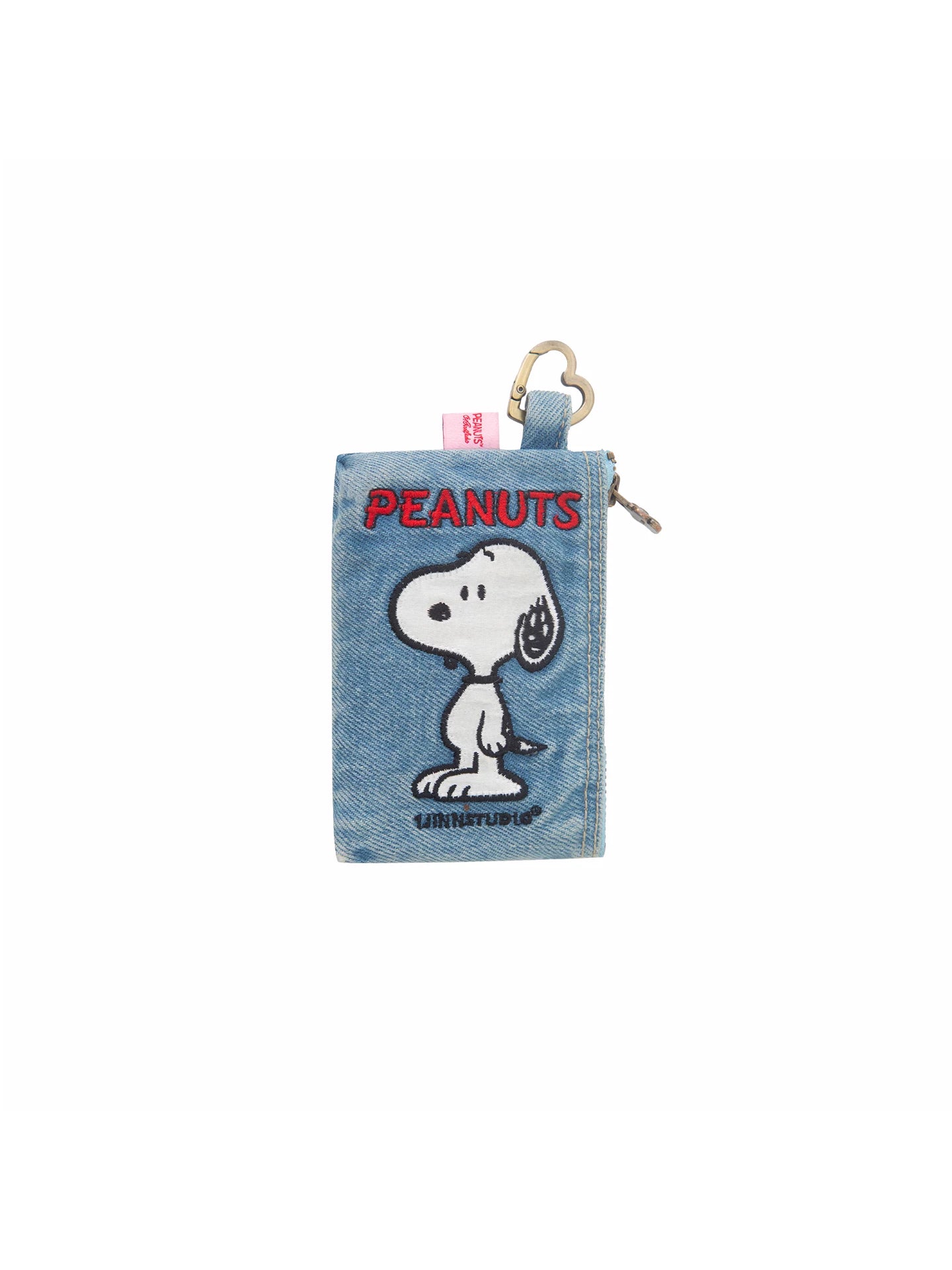 Snoopy Embroidered Denim Mini Coin Pouch