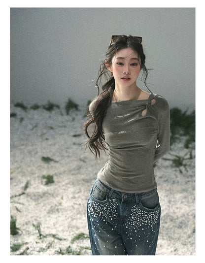 Silent Poem Asymmetrical Knot Top