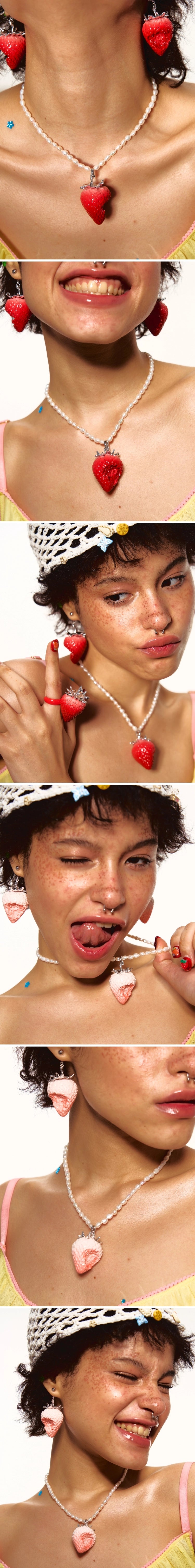 Strawberry Natural Baroque Pearl Necklace