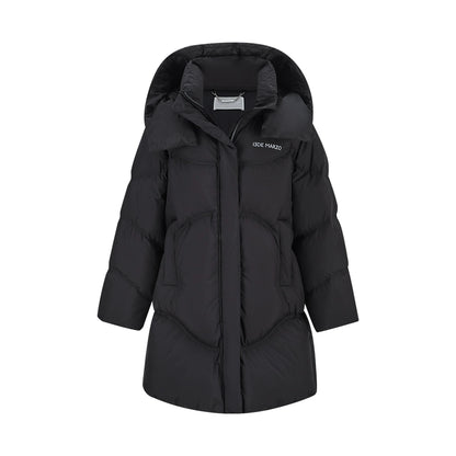 Lightweight Hooded Mid-Length Down Coat