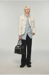 White Tweed Jacket & Shorts Set - CHINASQUAD