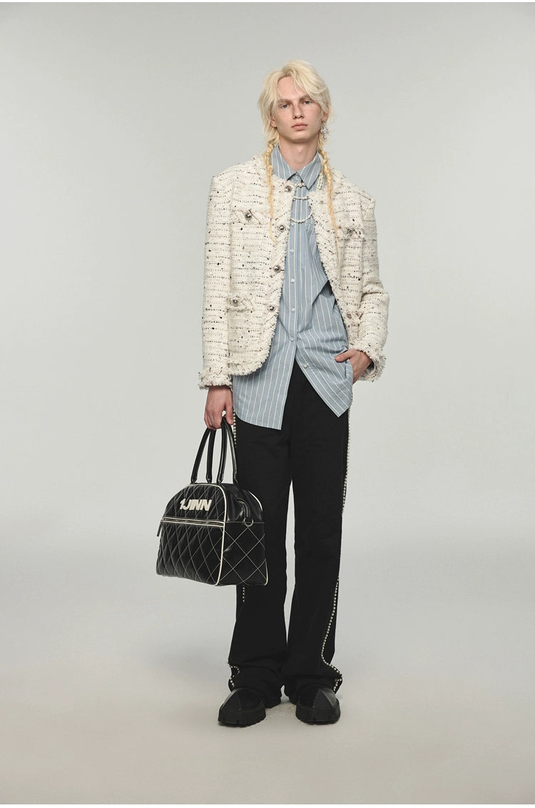 White Tweed Jacket &amp; Shorts Set - CHINASQUAD