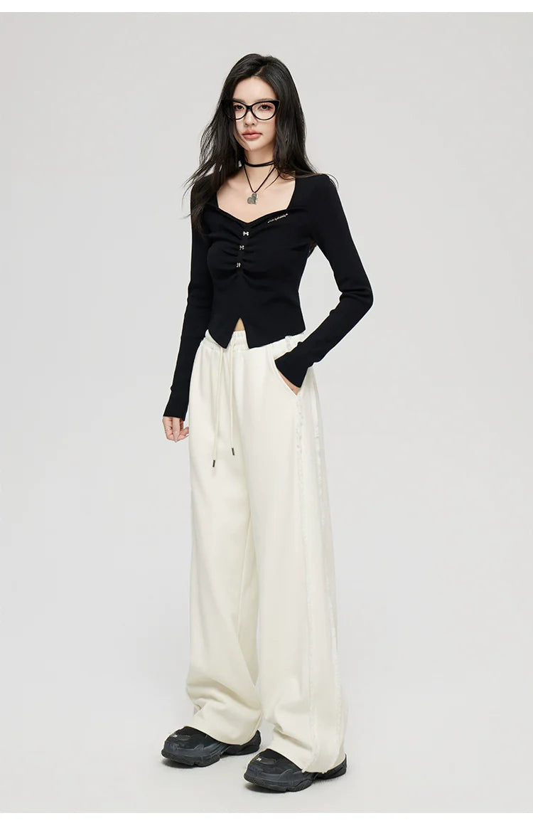 Frayed Wide Leg Pants