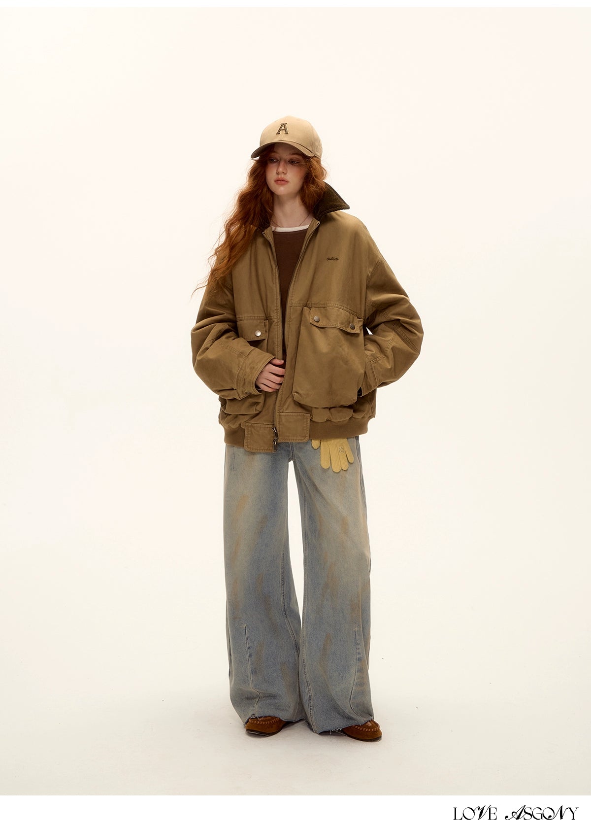 Vintage Washed Distressed Wide-Leg Denim Pants