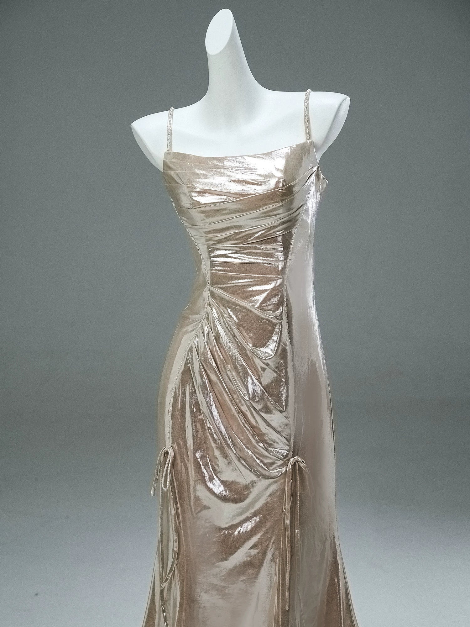 Molten Momo Liquid-Satin Couture Gown