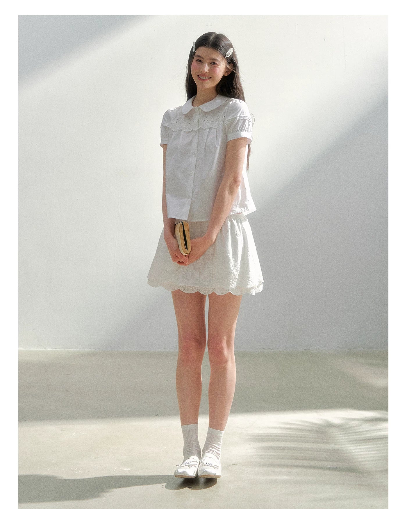 Embroidered High-Waist A-Line Skirt