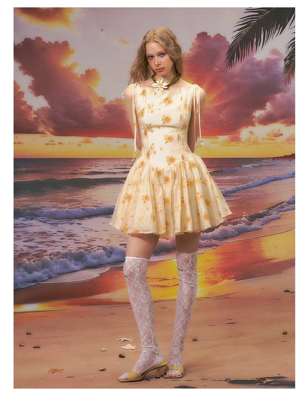 Floral One-Shoulder A-Line Mini Dress