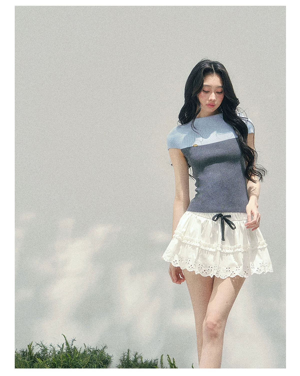 Smoky Mood Knit Crop Top