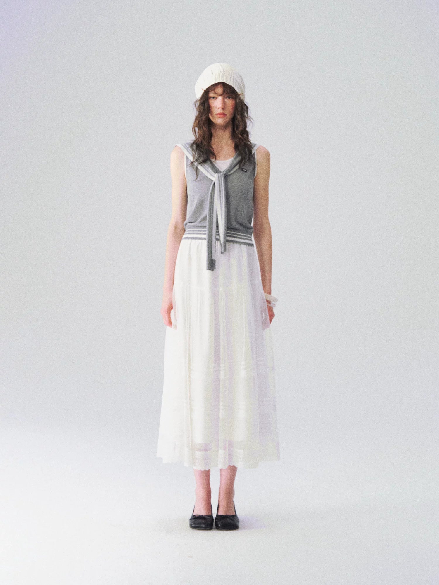 Nautical-Inspired Minimalist Knit Tank Top