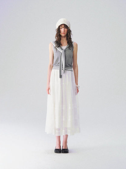 Nautical-Inspired Minimalist Knit Tank Top