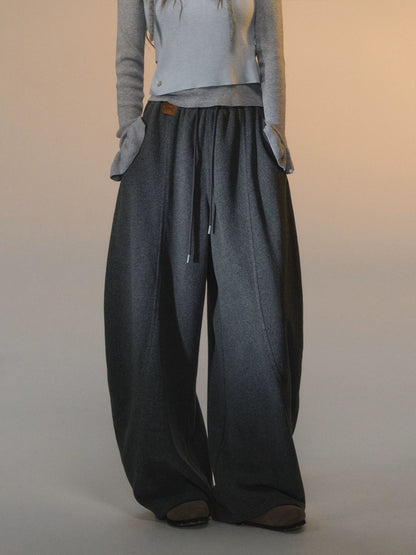 Fleece Curved-Leg Relaxed Pants