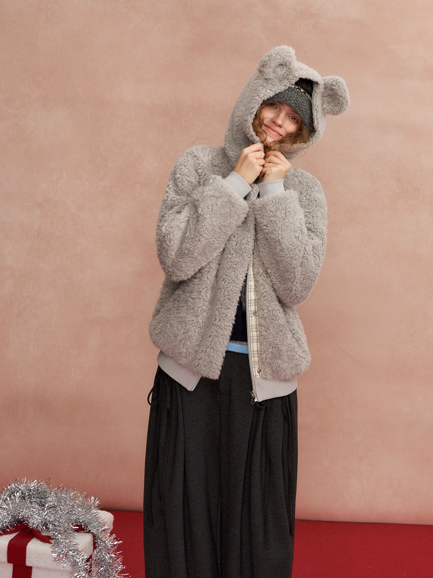 Reversible Hooded Sherpa Jacket