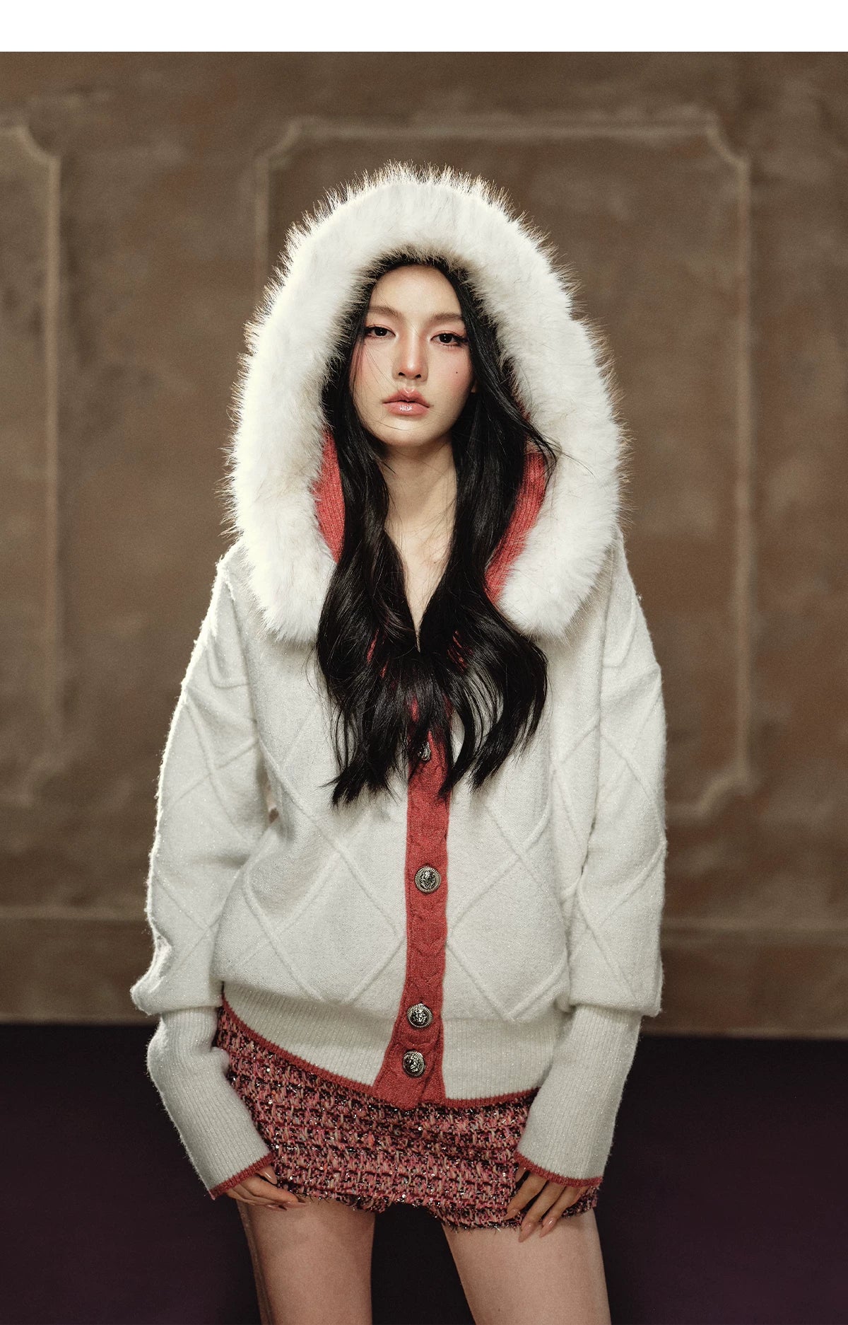 Tweed-Style A-Line Mini Skirt