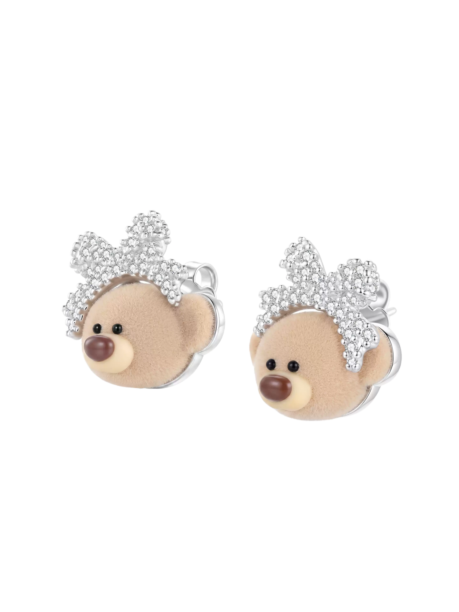 Bow Bear Silver Studs