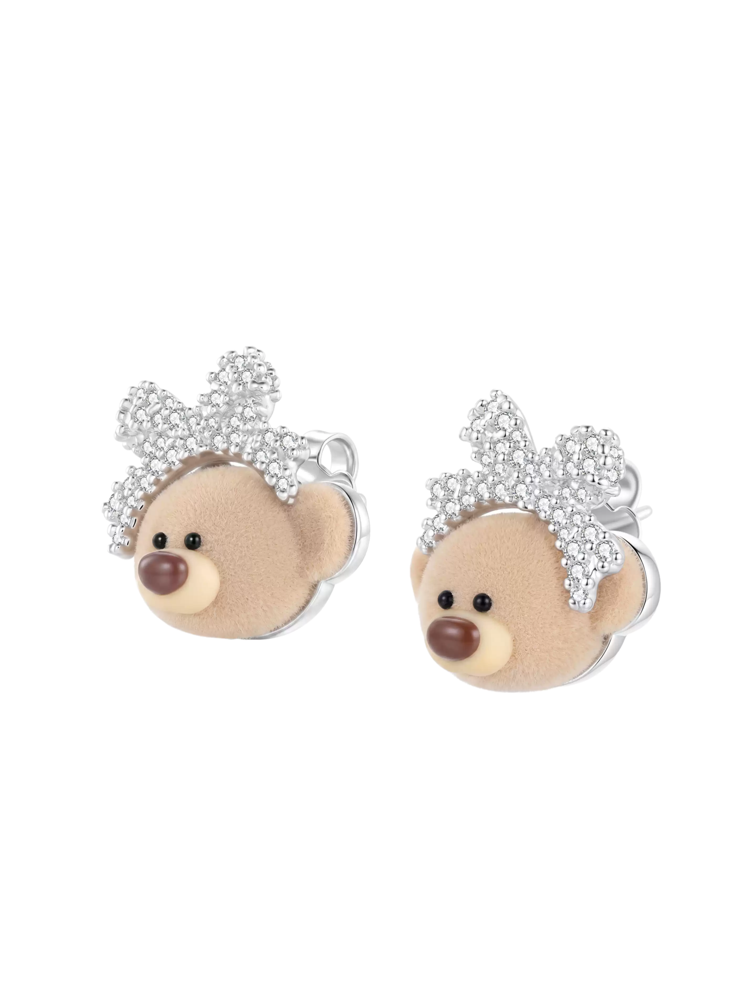 Bow Bear Silver Studs