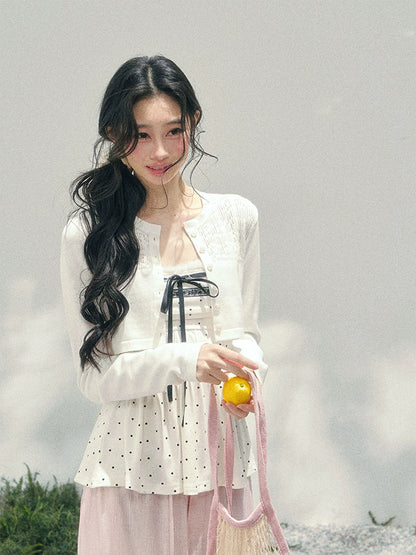 Polka Dot Brandy Lace Two-Piece Top Set