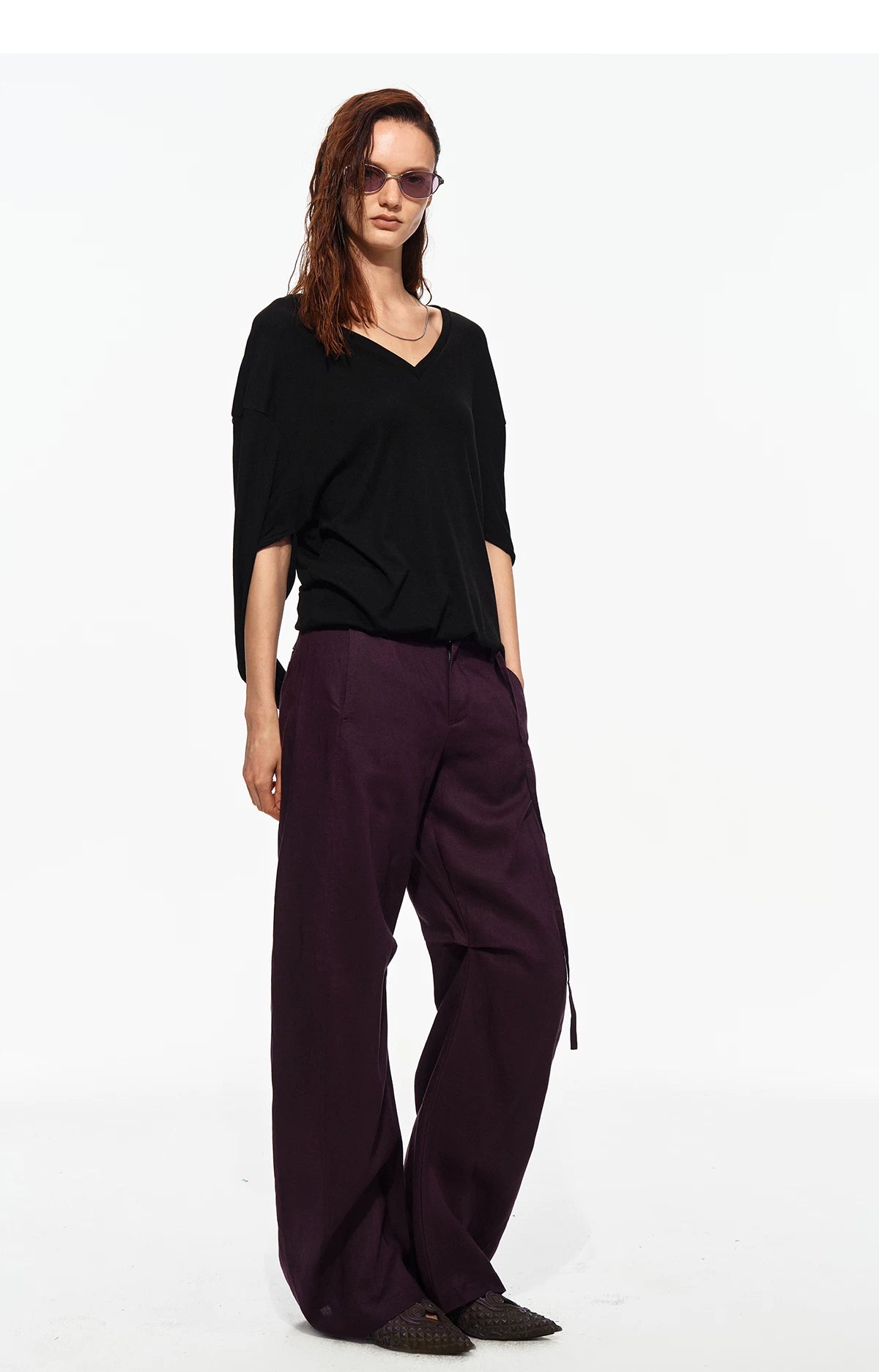 Linen Tencel Curved Pants