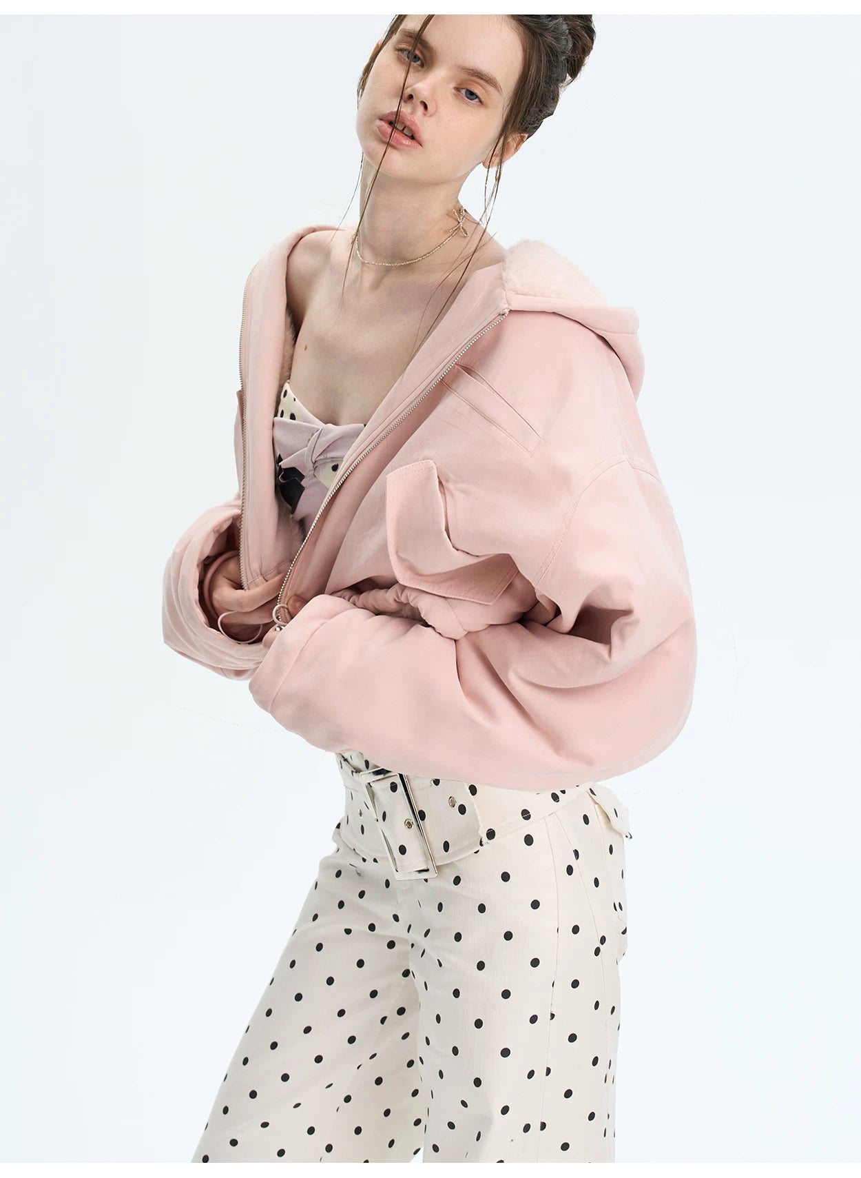 Retro Eco Faux-Fur Cropped Hooded Parka