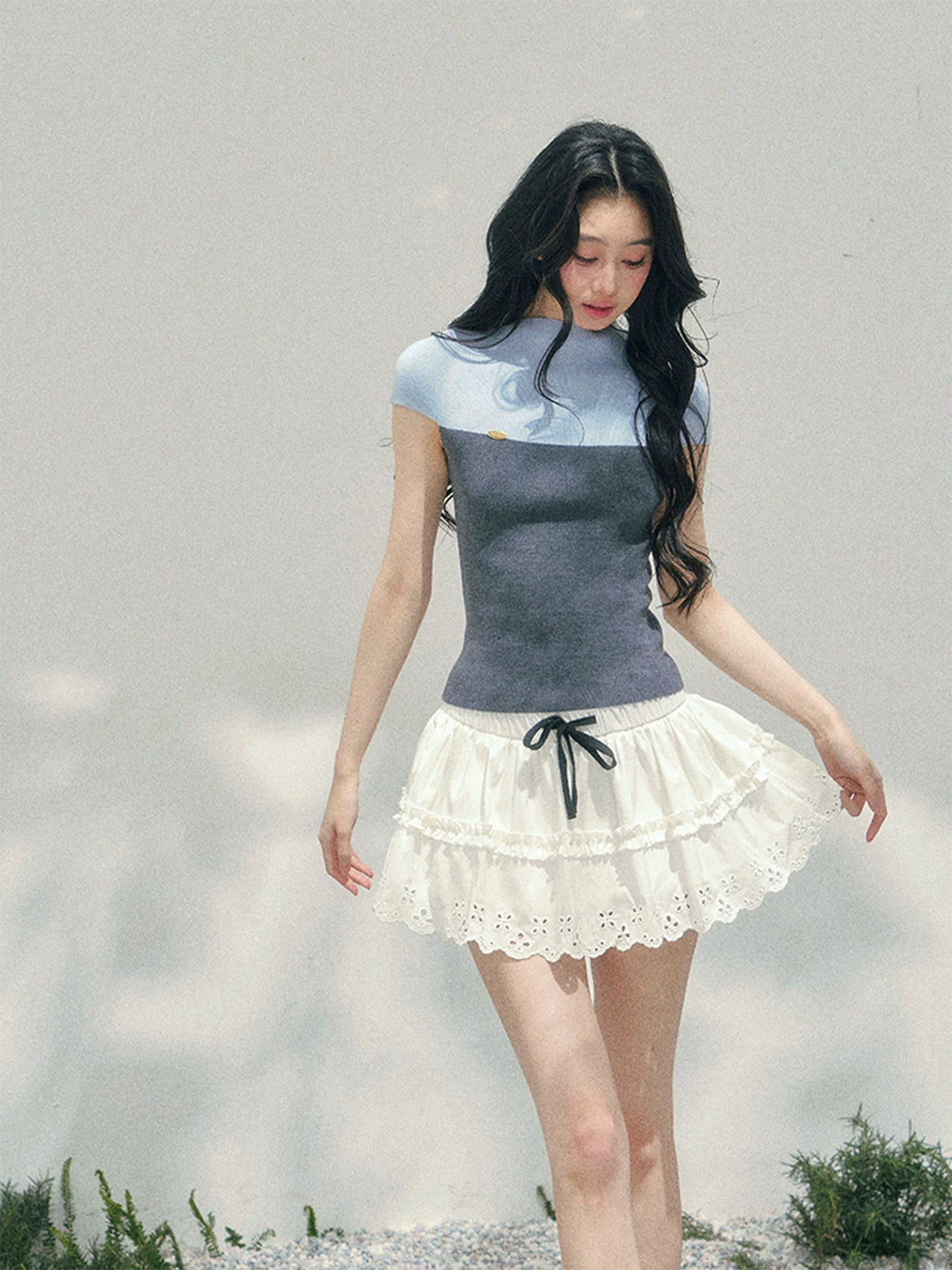 Smoky Mood Knit Crop Top