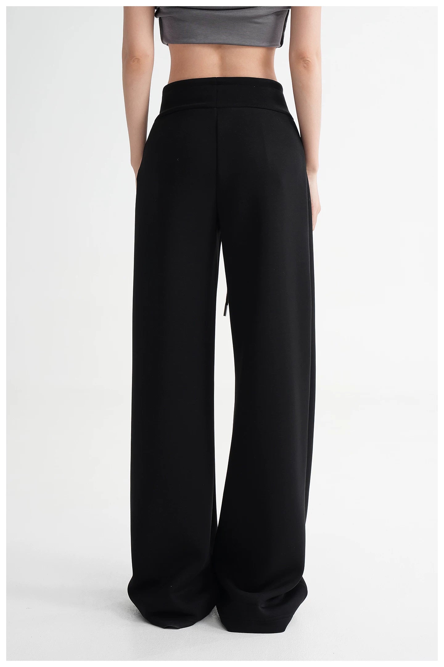 High-Waisted Knit Wide-Leg Trousers