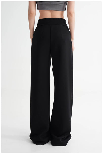 High-Waisted Knit Wide-Leg Trousers