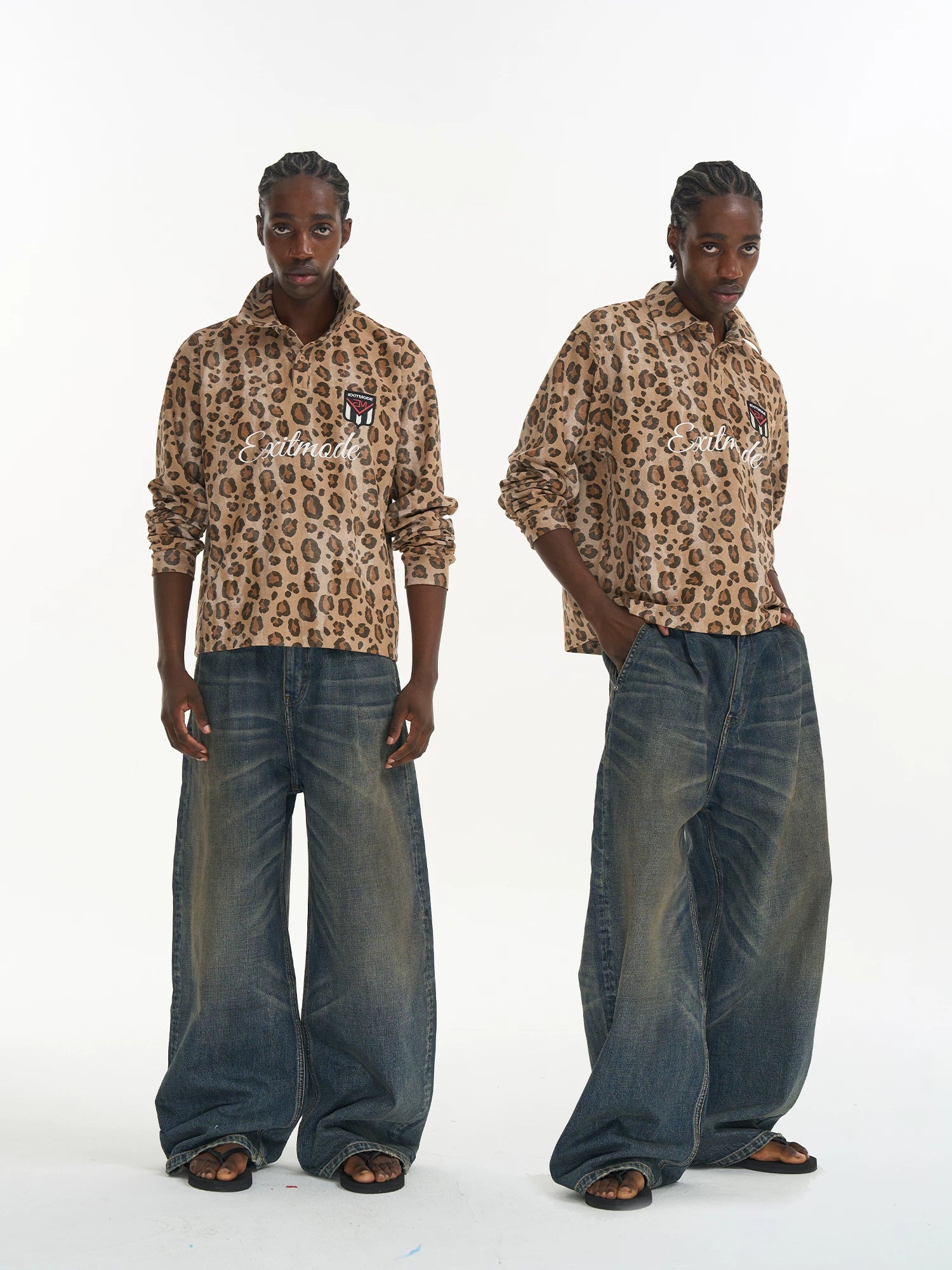 Leopard Print Sport Polo Shirt